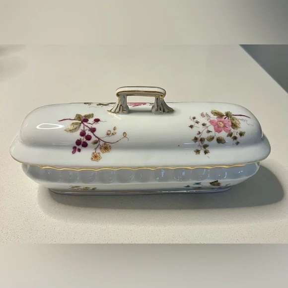 Antique Floral Lidded Pen Tray, Numbered- excellent condition. - Picture 2 of 10